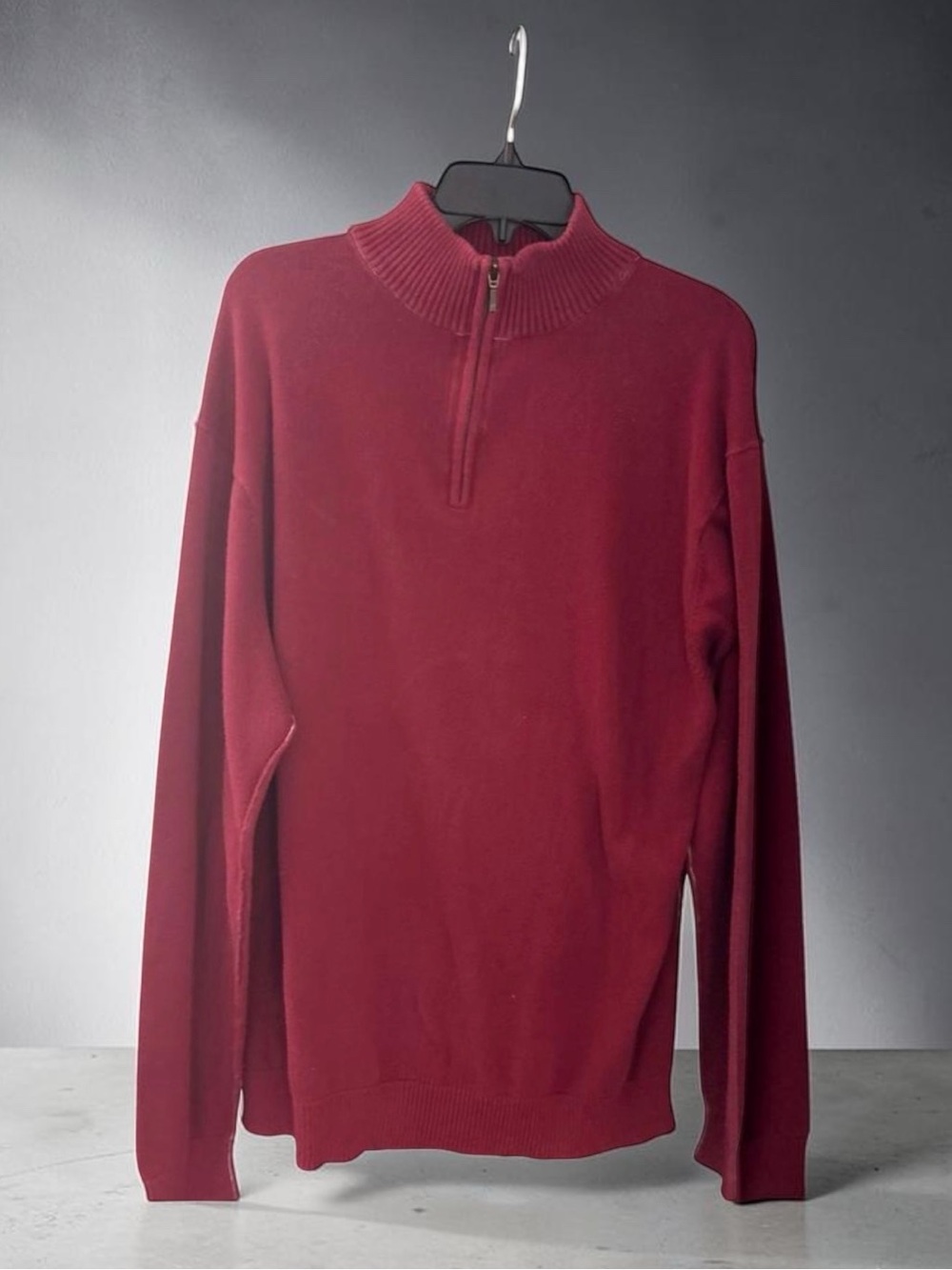 Old Navy Men's Zip-Neck Sweater in Burgundy